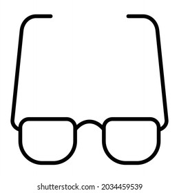 Eyeglass Vector Outline Icon Isolated On White Background
