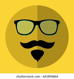 Eyeglasses and a beard icon. Vector illustration