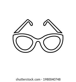 Eyeglasses black line icon. Glasses for eyesight or sunscreen. Trendy flat isolated symbol used for: illustration, outline, logo, mobile, app, emblem, design, web, dev, ui, ux, gui. Vector EPS 10