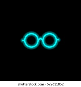 Eyeglasses blue glowing neon ui ux icon. Glowing sign logo vector