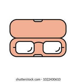 Eyeglasses case color icon. Spectacles box. Isolated vector illustration