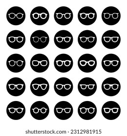 Colección de iconos del vector de círculo de anteojos
