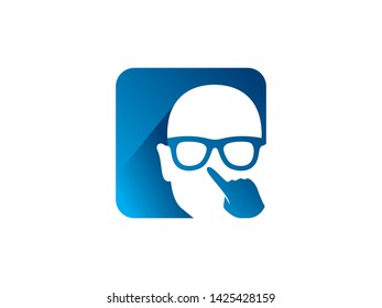 Eyeglasses Click Logo Template, Icon, Symbol