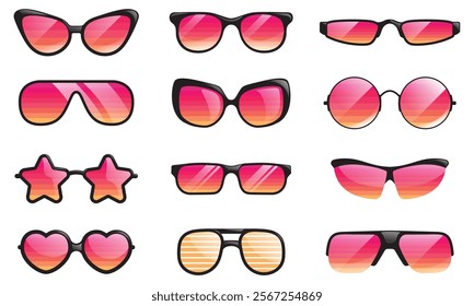 Eyeglasses design  vector set, fashion, accessory