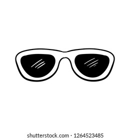 eyeglasses doodle icon vector drawing 