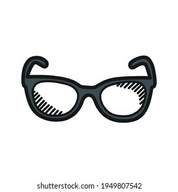 eyeglasses doodle icon, vector illustration