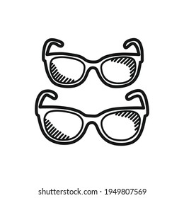 icono de doodle de anteojos, ilustración vectorial