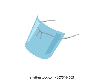 Eyeglasses face shield. Simple flat illustration.