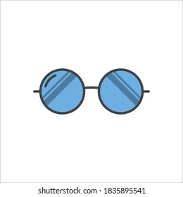 Eyeglasses Flat Icon Color Design Vector Template Illustration