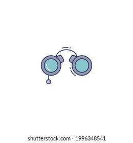 Icono plano de anteojos aislado en fondo blanco 
