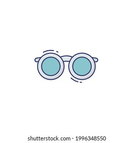 eyeglasses Flat Icon Isolated On White Background 