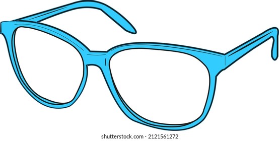 Eyeglasses frame icon blue color