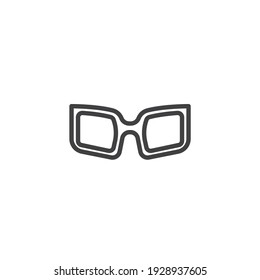 Eyeglasses frame line icon. linear style sign for mobile concept and web design. Stylish glasses outline vector icon. Symbol, logo illustration. Vector graphics