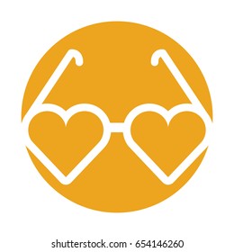 Eyeglasses with heart shape