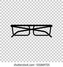 eyeglasses icon. Black icon on transparent background.
