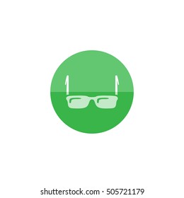 Eyeglasses icon in flat color circle style. Seeing device transparent myopia elder