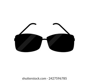 Diseño plano del icono de las gafas con el color negro