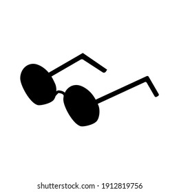 Eyeglasses icon flat with vector illustration - silhouette style vector icons