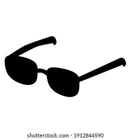 Icono de anteojos plano con ilustración vectorial - iconos vectoriales estilo de silueta