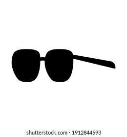 Eyeglasses icon flat with vector illustration - silhouette style vector icons