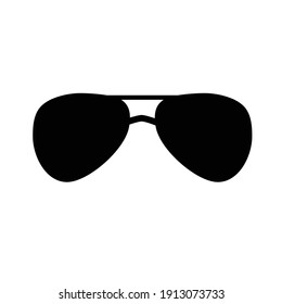 Eyeglasses icon flat with vector illustration - silhouette style vector icons