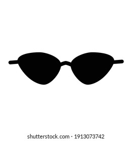 Eyeglasses icon flat with vector illustration - silhouette style vector icons