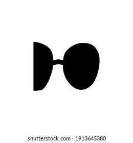 Eyeglasses icon flat with vector illustration - silhouette style vector icons