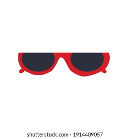 Eyeglasses icon flat with vector illustration - silhouette style vector icons