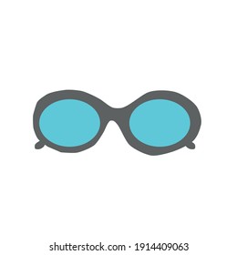 Eyeglasses icon flat with vector illustration - silhouette style vector icons