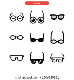 eyeglasses icon isolated sign symbol vector illustration - Collection of high quality black style vector icons
