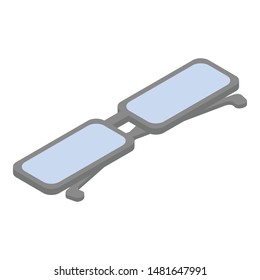 Eyeglasses icon. Isometric of eyeglasses vector icon for web design isolated on white background