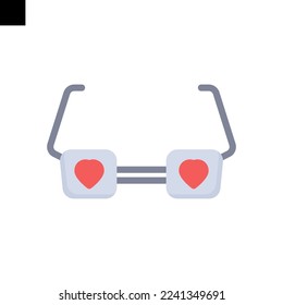 eyeglasses icon logo flat style vector