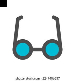 eyeglasses icon logo flat style vector