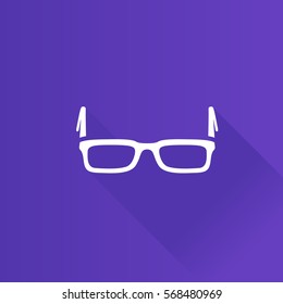 Eyeglasses icon in Metro user interface color style. Seeing device myopia