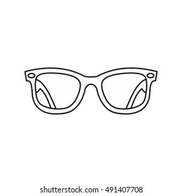 Eyeglasses icon in outline style isolated on white background vector illustration