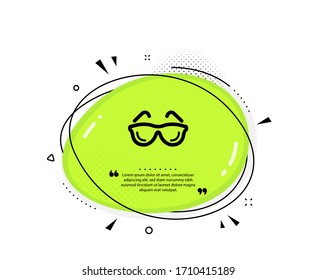 Eyeglasses icon. Quote speech bubble. Oculist clinic sign. Optometry vision symbol. Quotation marks. Classic eyeglasses icon. Vector