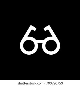 Eyeglasses icon for simple flat style ui design.