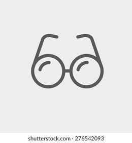 Eyeglasses icon thin line for web and mobile, modern minimalistic flat design. Vector dark grey icon on light grey background.