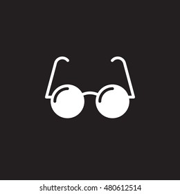 eyeglasses icon vector, glasses solid logo illustration, pictogram isolated on black