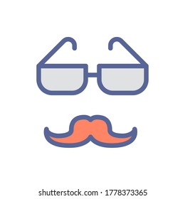eyeglasses icon vector illustration filled outline style. father's day icon set.