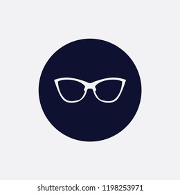 eyeglasses icon, vector illustration. round flat icon