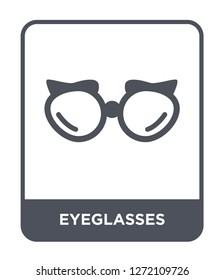 eyeglasses icon vector on white background, eyeglasses trendy filled icons from Fashion and commerce collection, eyeglasses simple element illustration