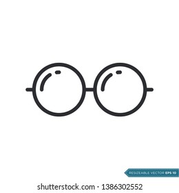Eyeglasses Icon Vector Template Flat Design