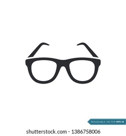 Eyeglasses Icon Vector Template Flat Design