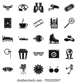 Eyeglasses icons set. Simple set of 25 eyeglasses vector icons for web isolated on white background