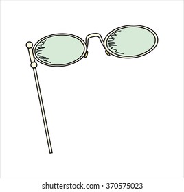 eyeglasses isolated, old glasses, cartoon vector