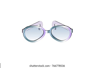 Eyeglasses isolated on white background, vector illustration, fashionable asseccory for women, eyeglasses for reading or computer for sight correction