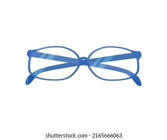Eyeglasses isolated. Vector flat illustration of optical eyewear. Transparent glasses for eyesight. Spectacles on white background.
