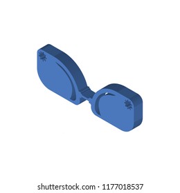 Eyeglasses isometric left top view 3D icon