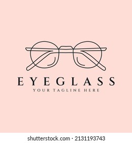 eyeglasses line art logo vector symbol illustration design